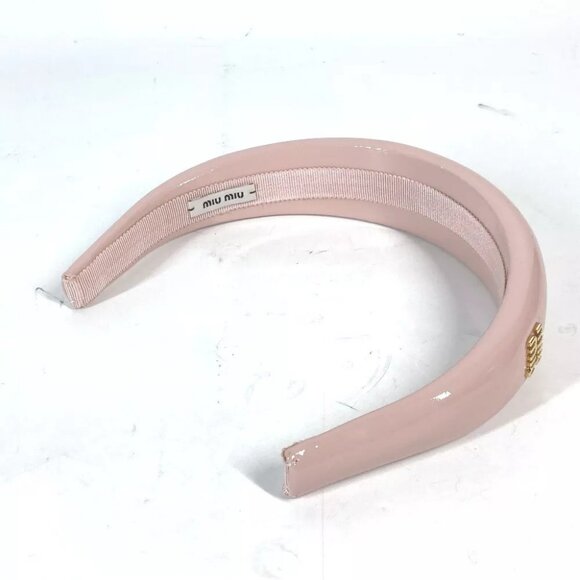 MIUMIU 5IH025 logo Hair band head band Katyusha enamel pink - Picture 5 of 16